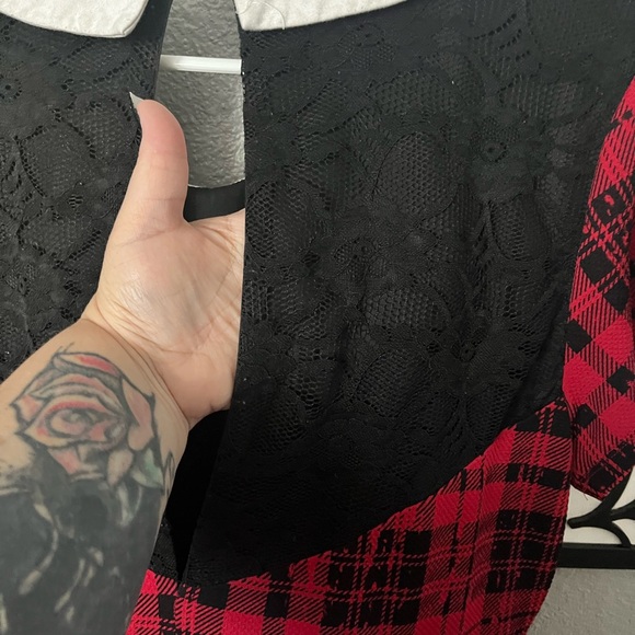 Torrid Red and Black Plaid Dress with White Collar - Picture 4 of 4
